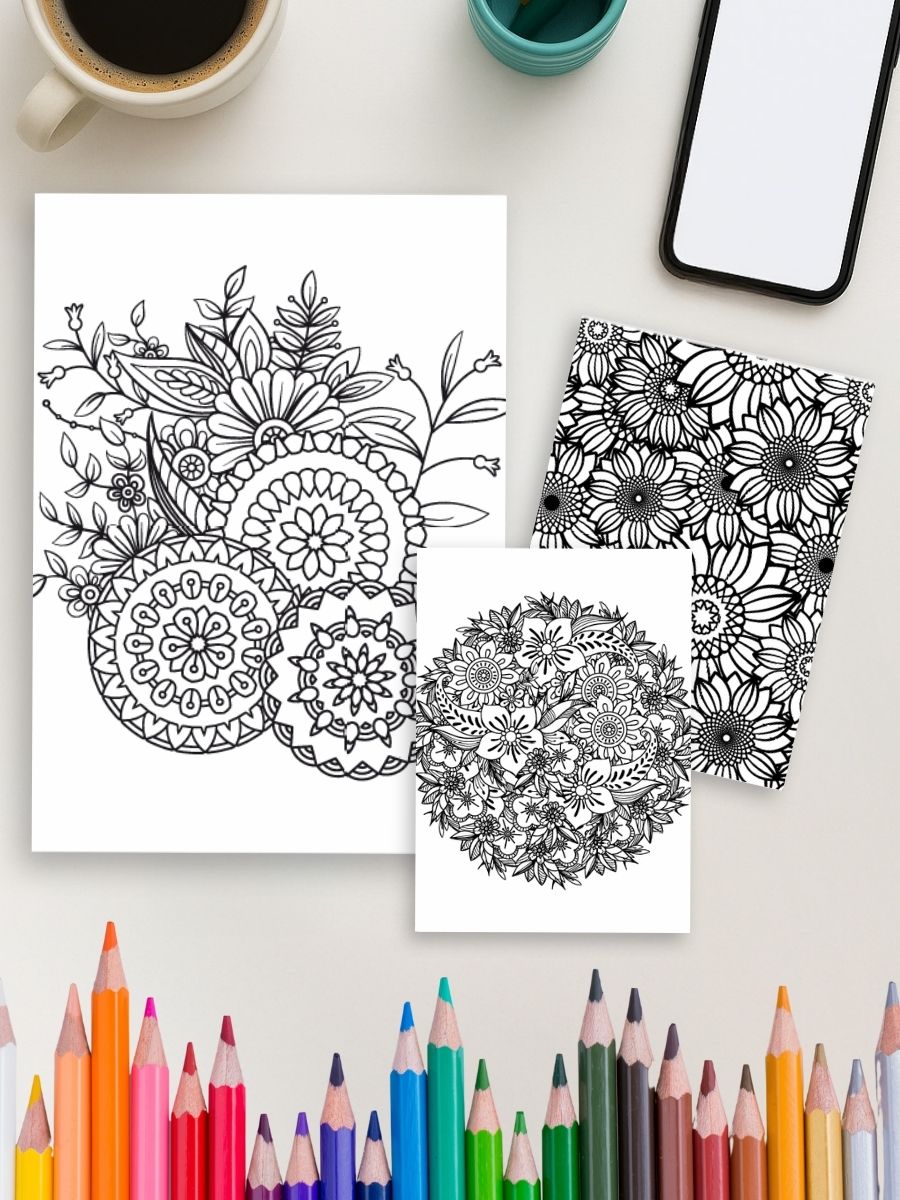 Floral Flow – 213 Mandala Flower Coloring Pages - Image 3